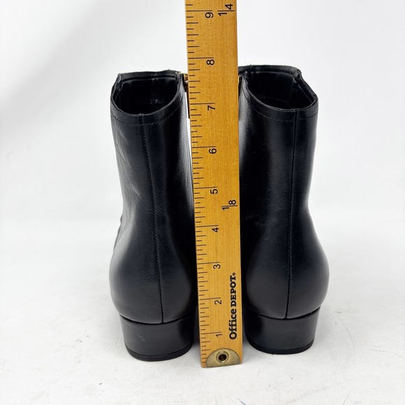 Naturalizer Black Leather Square Toe Block Heel Ankle Boots Women's Size 12M - Picture 7 of 10